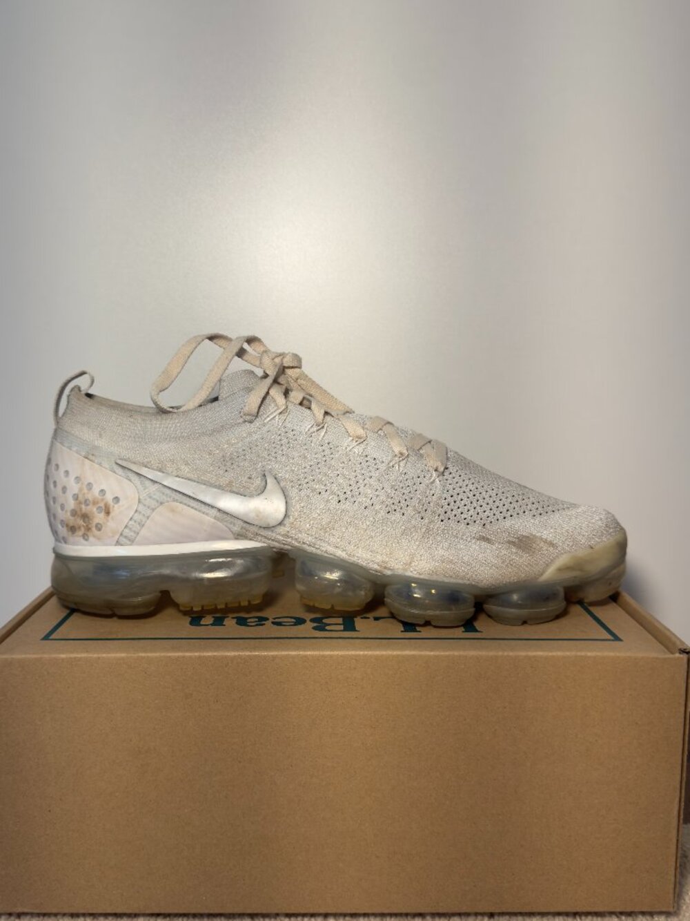 Nike Vapormax Flyknit 2 Men’s 12.5 White Vast Grey Running Sneakers Shoes